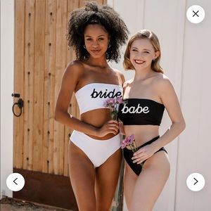 NWOT medium “babe” strapless swim suit